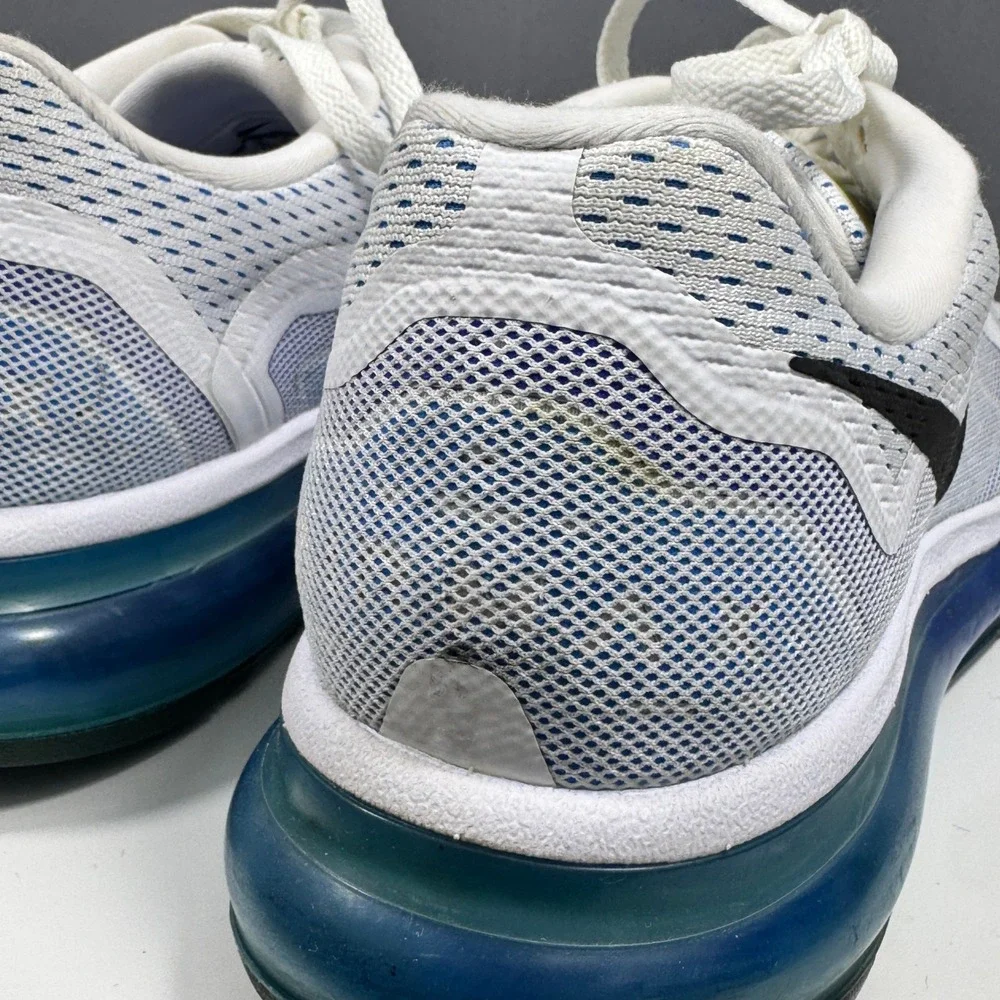 Nike Air Max 2014 Running Shoes Mens 10 White Blue Black 621077-104 Mesh Low Top